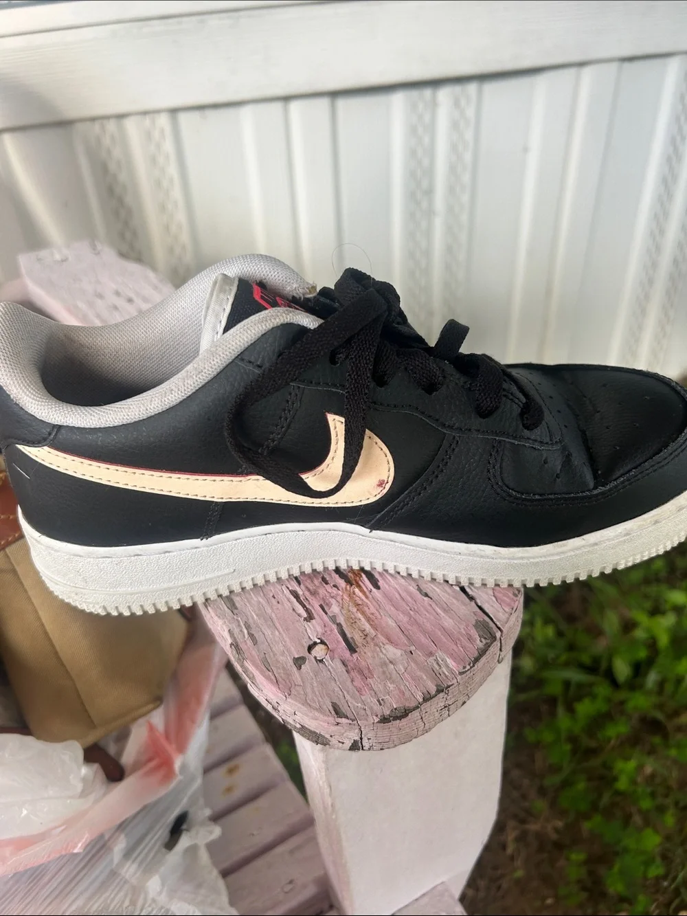 Nike black leather
